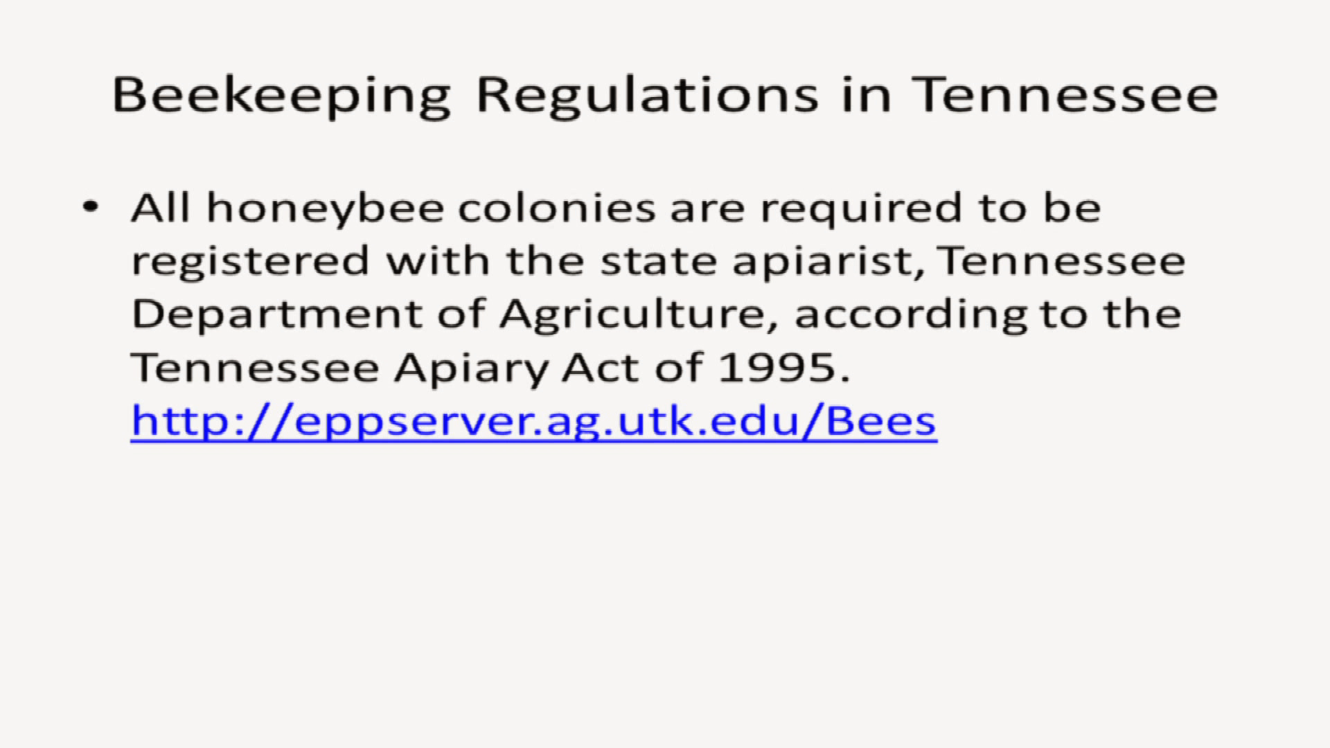 Beekeeping in TN
