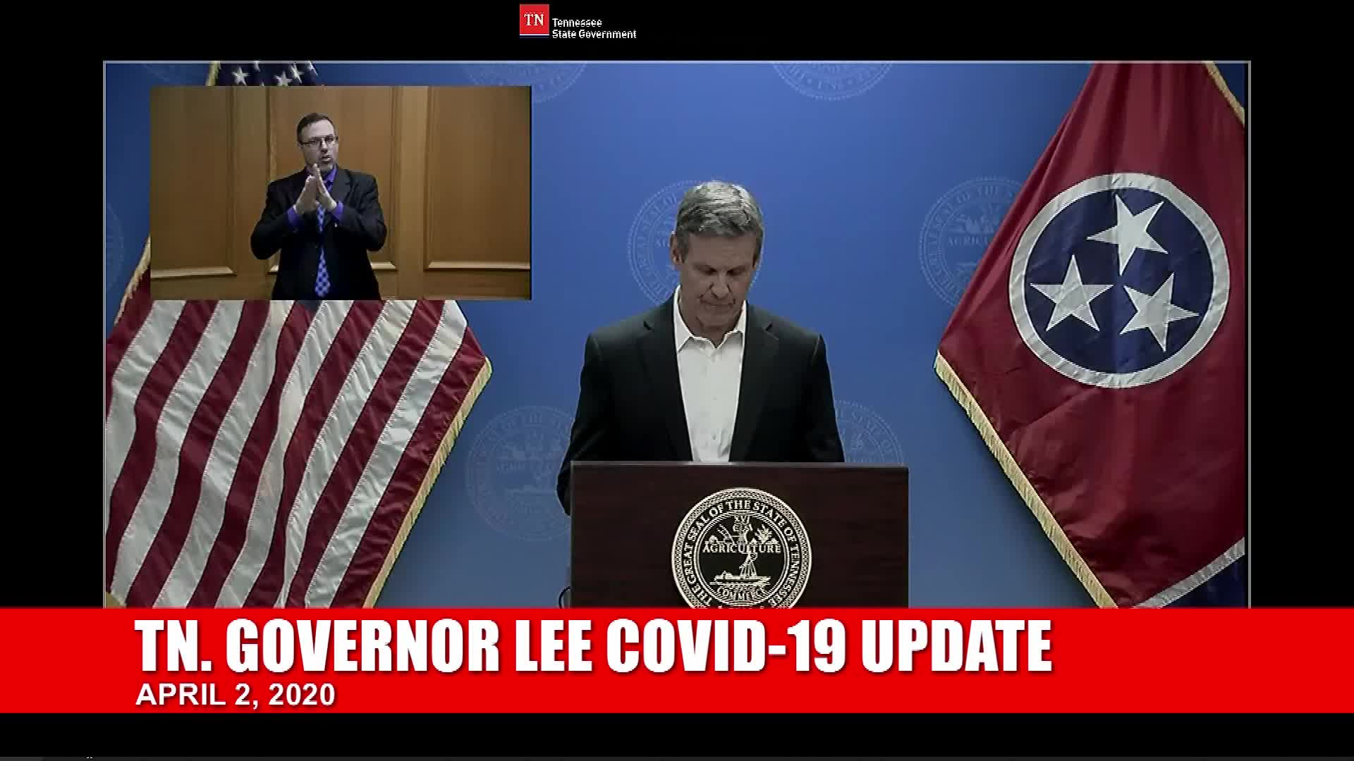 Thumbnail image for Gov. Lee COVID-19 Briefing (4/2)