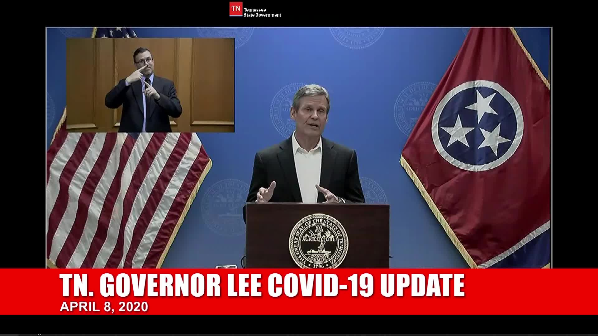 Thumbnail image for Gov. Lee COVID-19 Briefing (4/8)