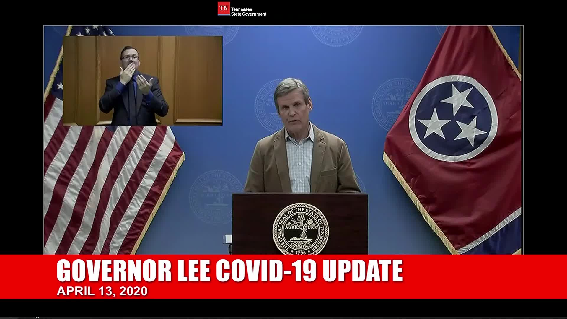 Thumbnail image for Gov. Lee COVID-19 Briefing (4/13)