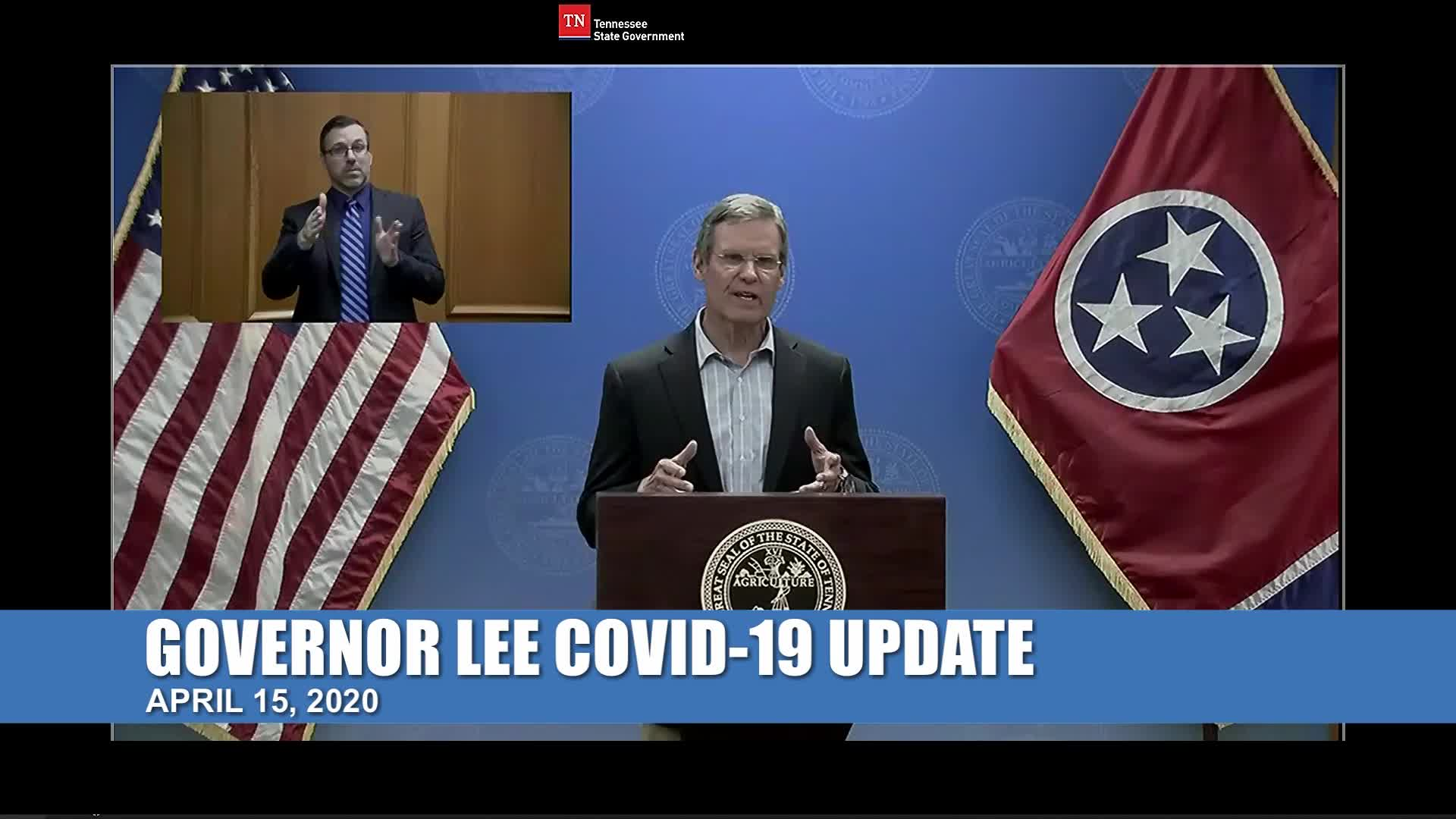 Thumbnail image for Gov. Lee COVID-19 Briefing (4/15)