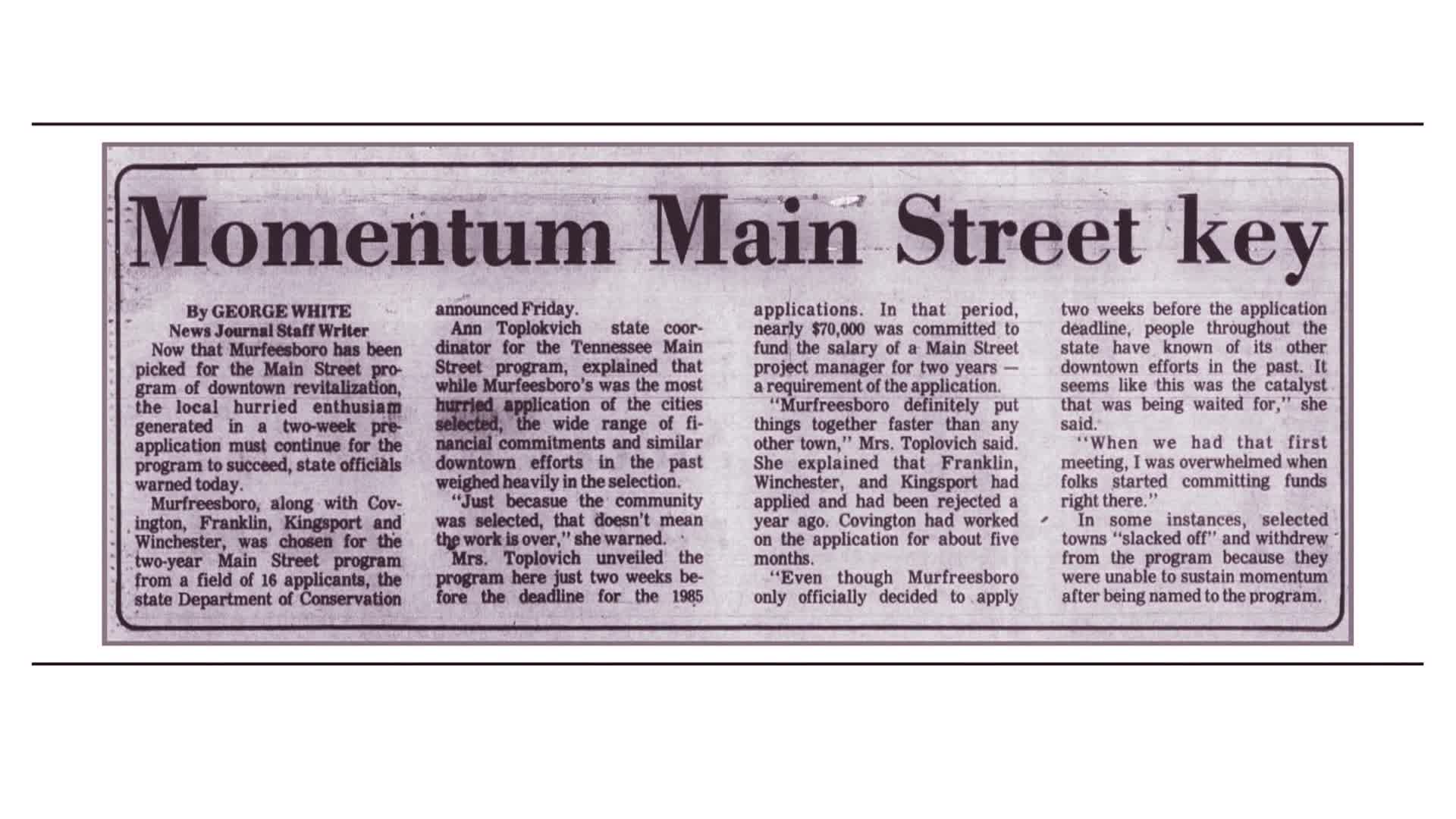 Main Street Documentary Promo