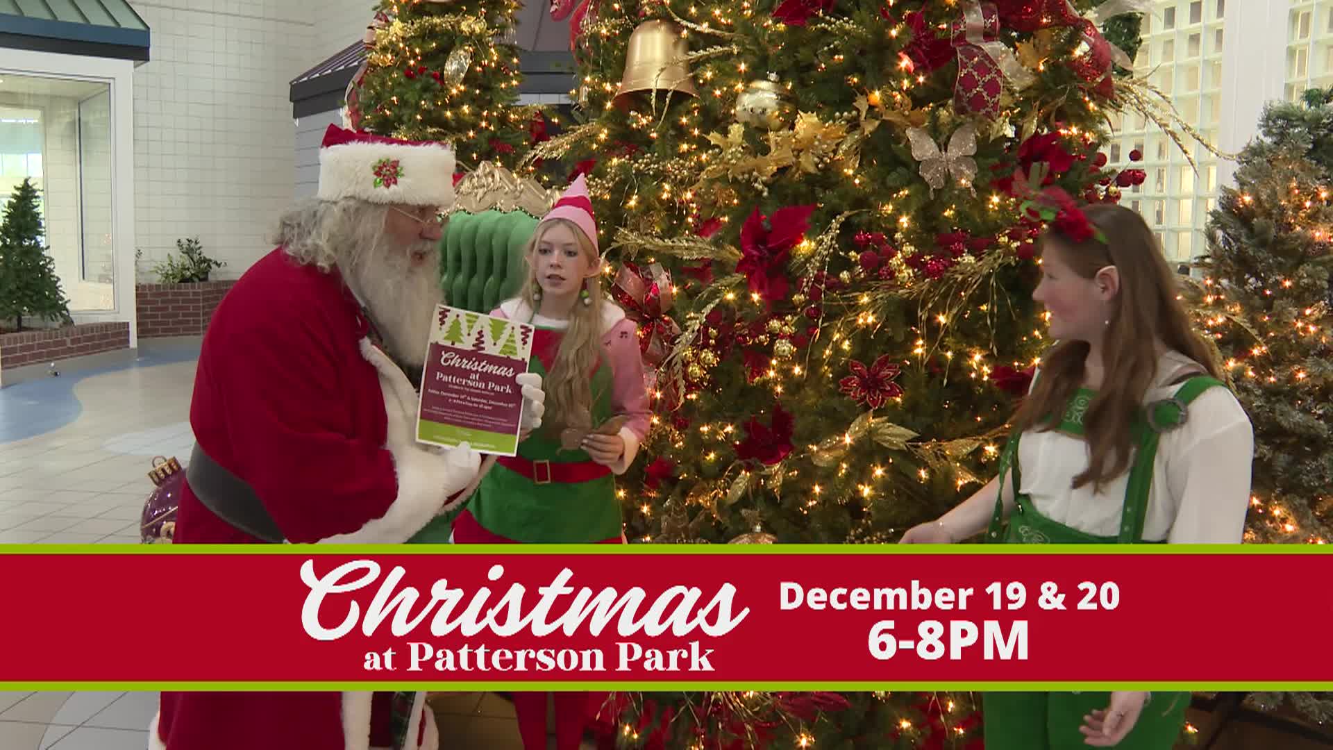 Santa and his elves promoting Christmas at Patterson Park