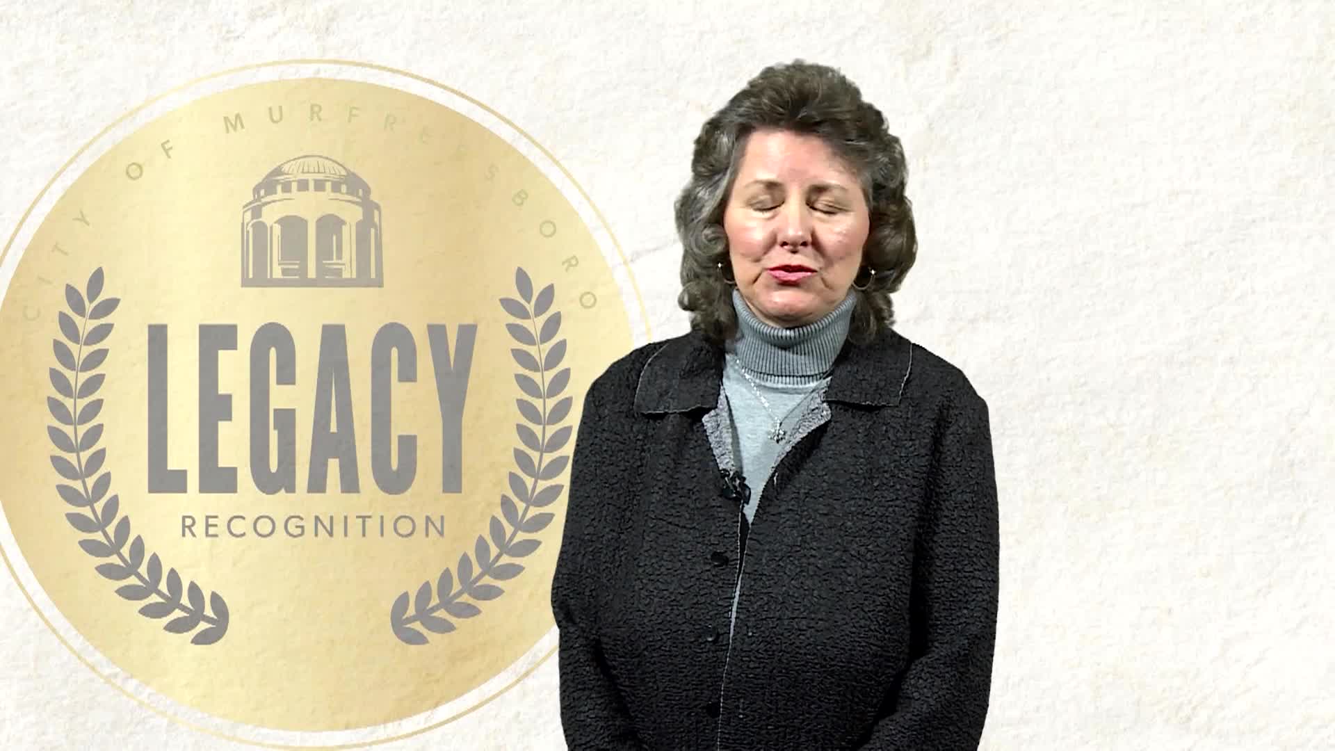 Woman is talking about being a Legacy Honoree